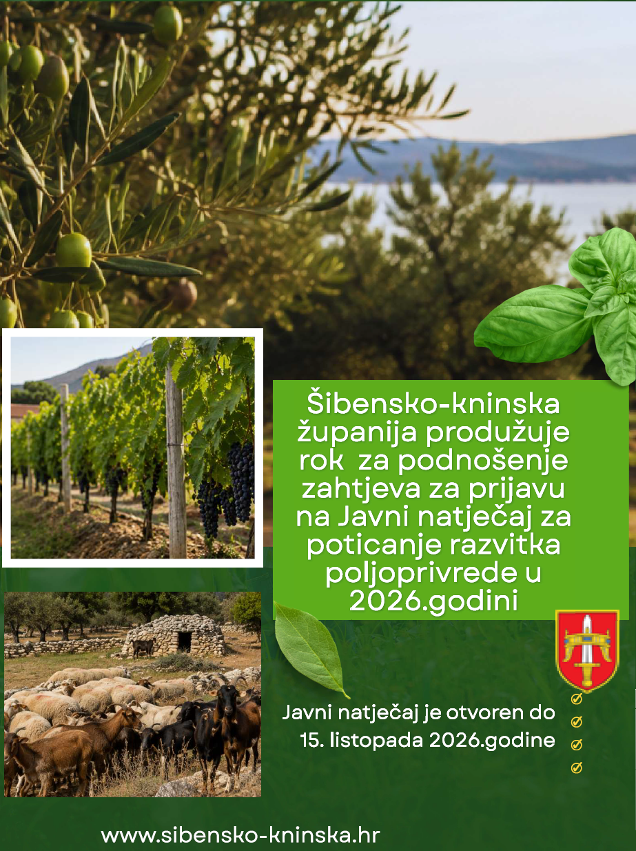 Produljen rok za podnošenje prijava na Javni natječaj za poticanje razvitka poljoprivrede u 2026. godini