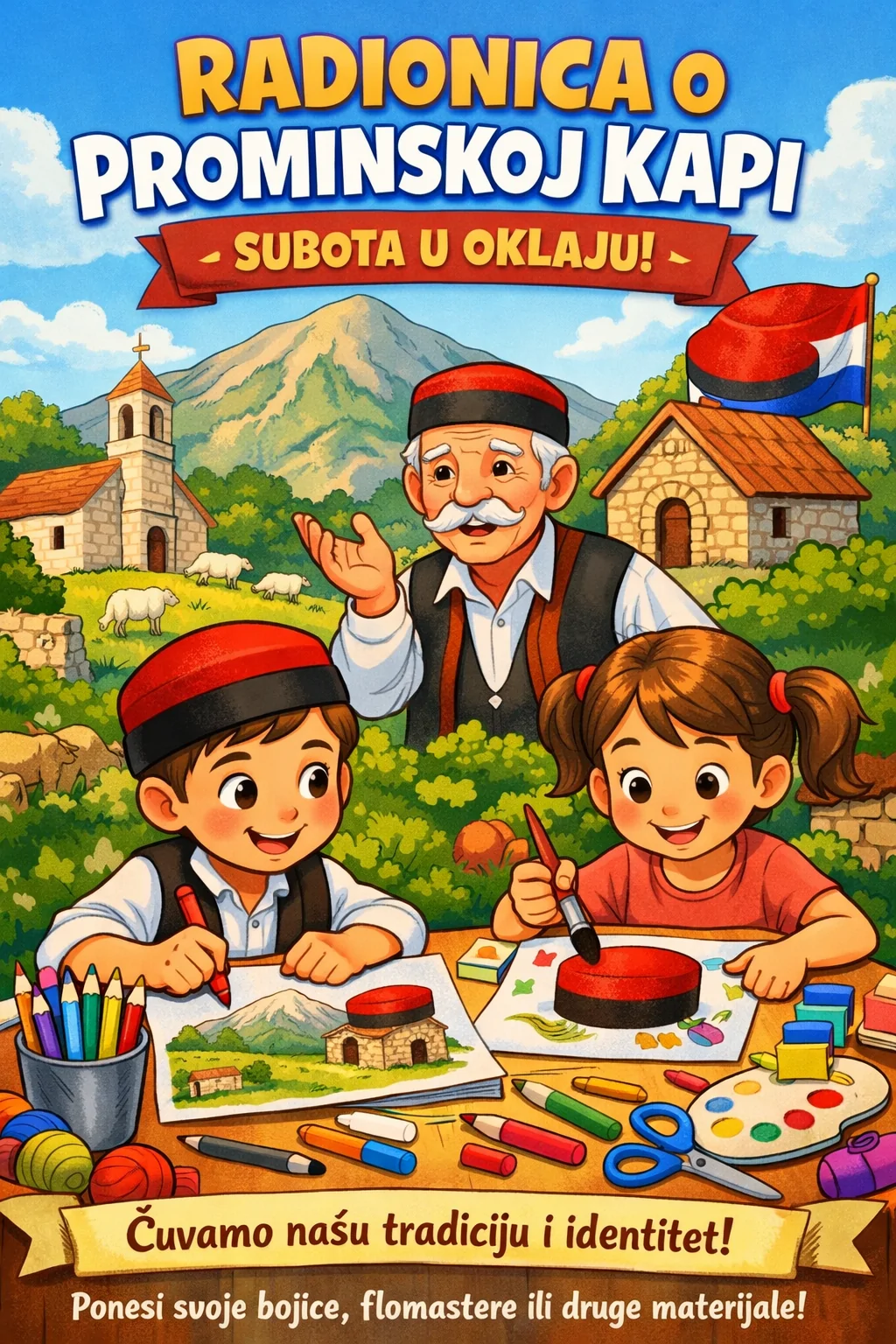 Prominska kapa – simbol identiteta i ponosa: radionica za djecu u Oklaju