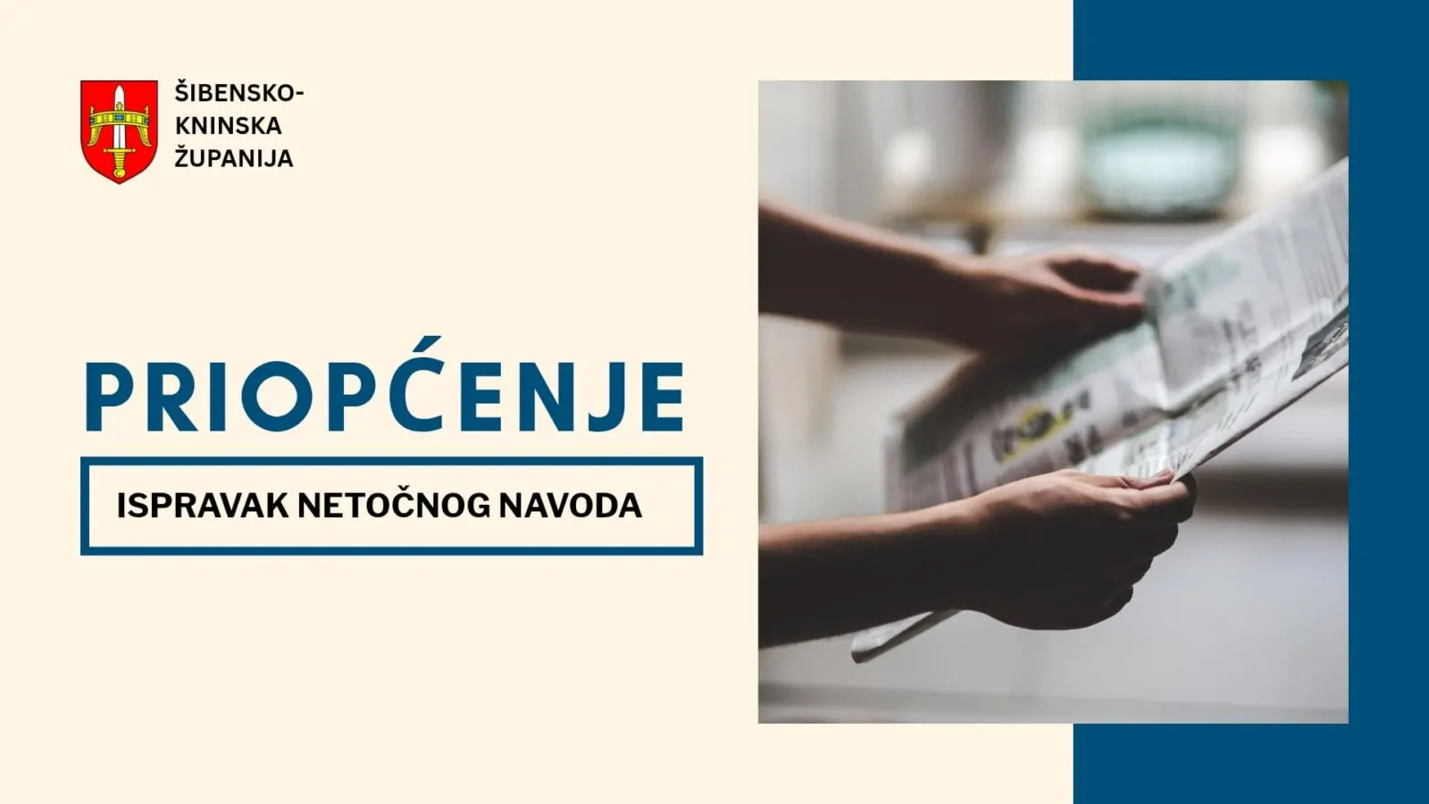 Priopćenje za javnost – ispravak netočnog navoda