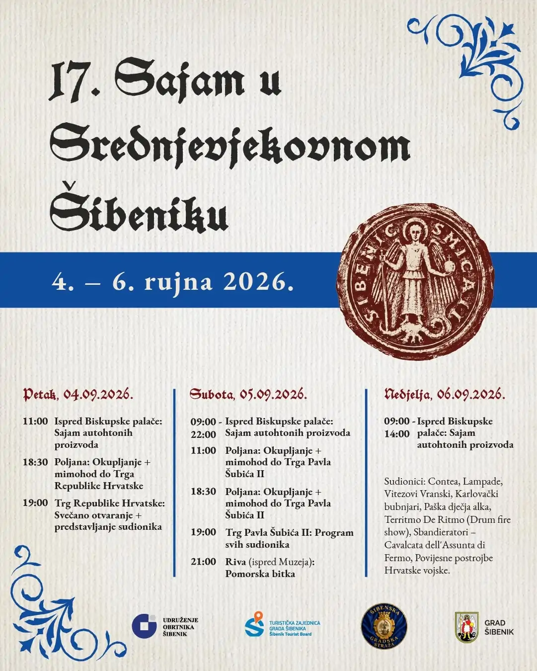 Šibenik se ovog vikenda vraća nekoliko stoljeća unatrag