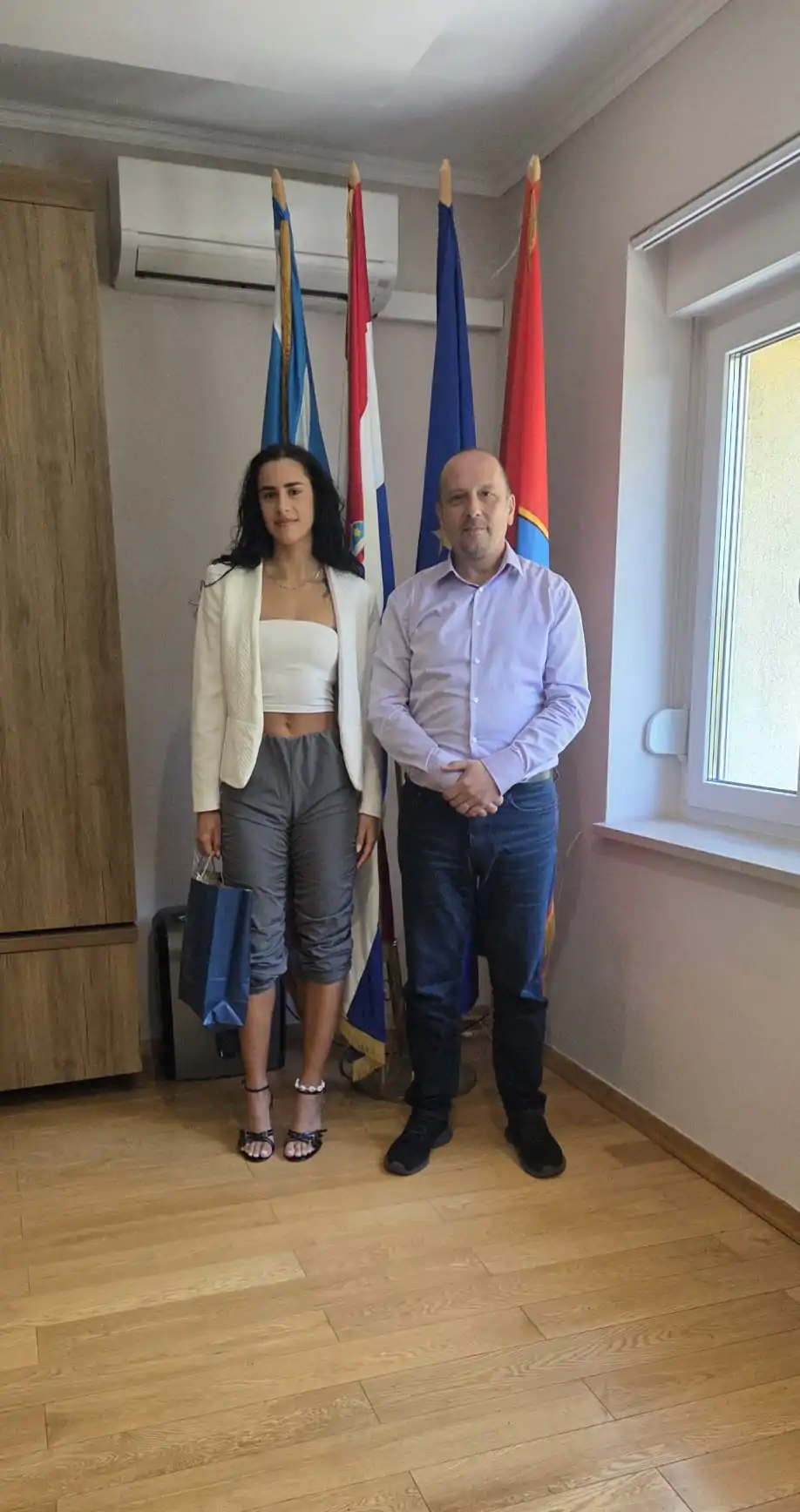 Prijem kod gradonačelnika za Danielu Jelić, prvakinju Hrvatske u skoku u dalj