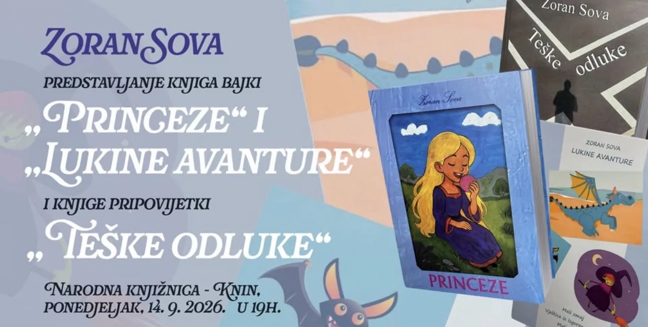 Zoran Sova predstavlja tri nove knjige u Kninu