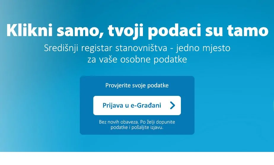 Poziv građanima na provjeru podataka u Središnjem registru stanovništva