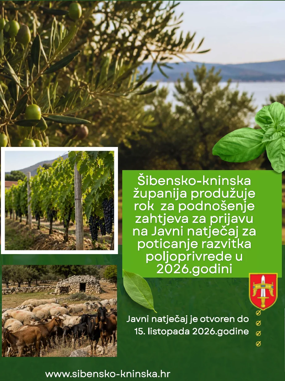Produljen rok za podnošenje prijava na Javni natječaj za poticanje razvitka poljoprivrede u 2026. godini