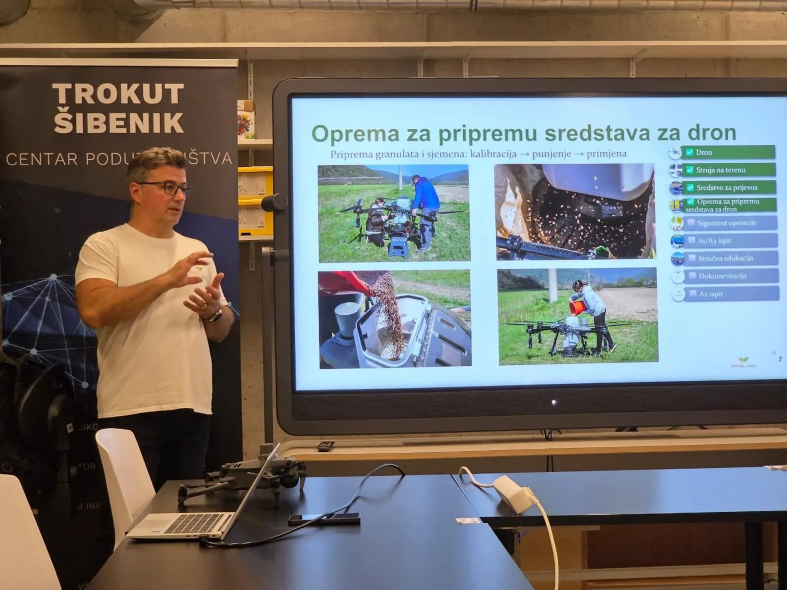 Šibensko-kninska županija nastavlja s edukacijama: U Trokutu predstavljena primjena dronova u poljoprivredi - Objava.hr 